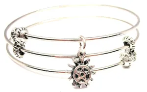 Sun Beam Pentacle Triple Style Expandable Bangle Bracelet