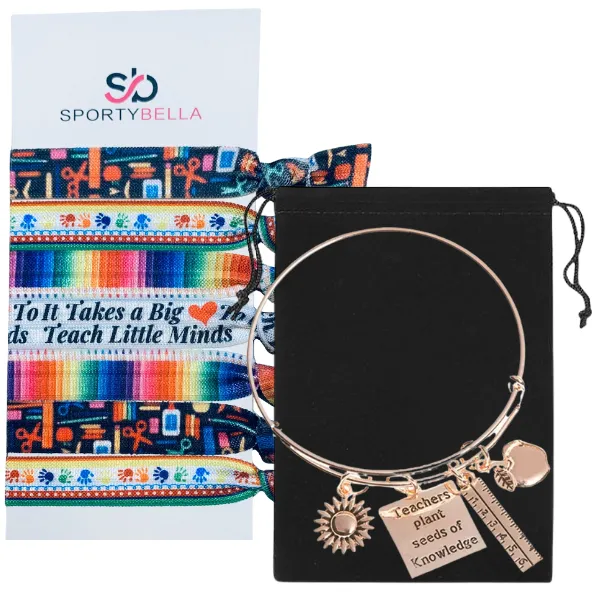 Teacher Bracelet and Hair Ties Gift Set