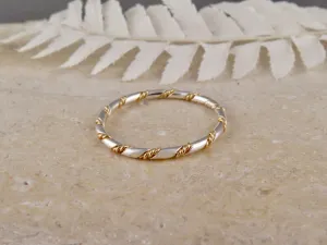 Textured Twist Ring - Silver/Gold