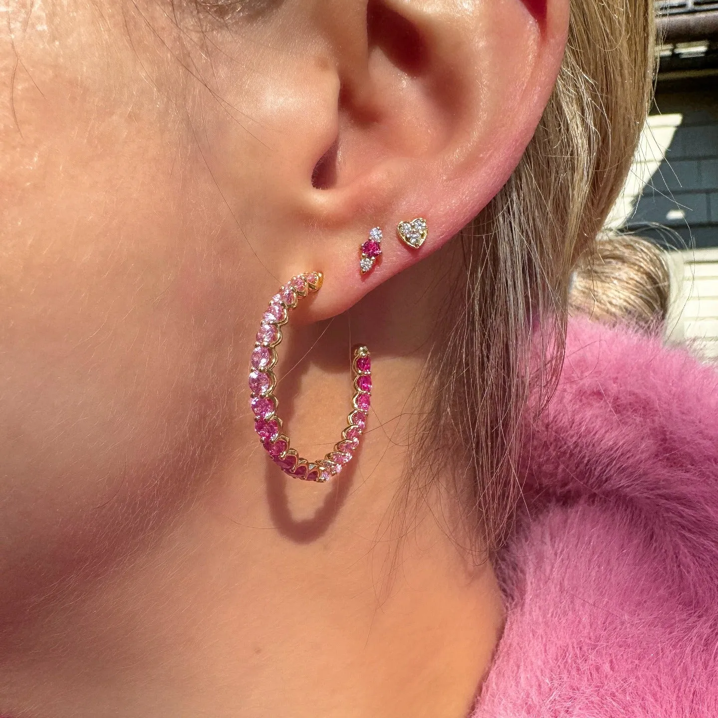 The Idol 18K Gemstone Hoops