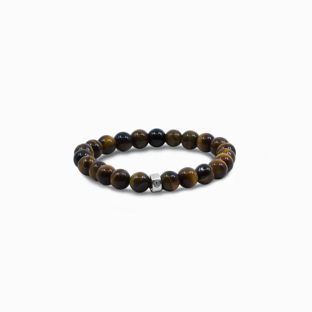 Tiger Eye & Tourmaline Beaded Bracelet