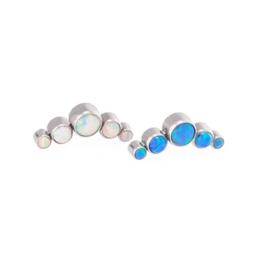 Tilum 14g-12g Internally Threaded Crescent Opal Cluster Top - Price Per 1