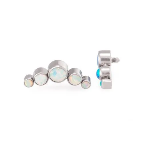 Tilum 14g-12g Internally Threaded Crescent Opal Cluster Top - Price Per 1