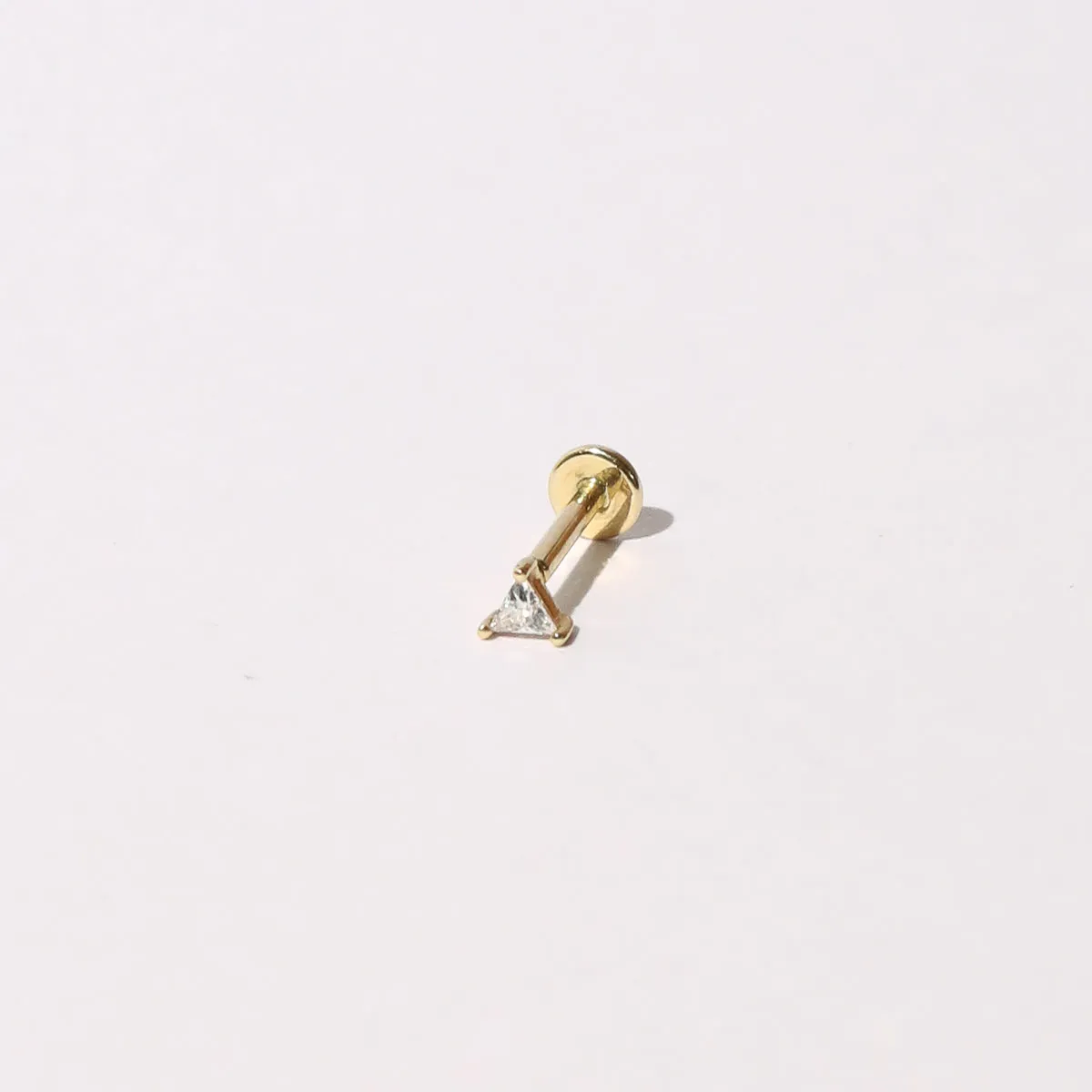 Triangle Piercing Stud in Solid Gold