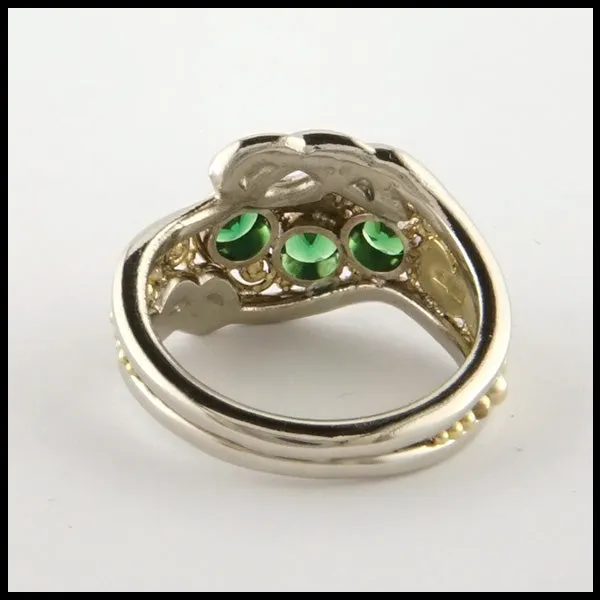 Tsavorite Chevron Custom Ring