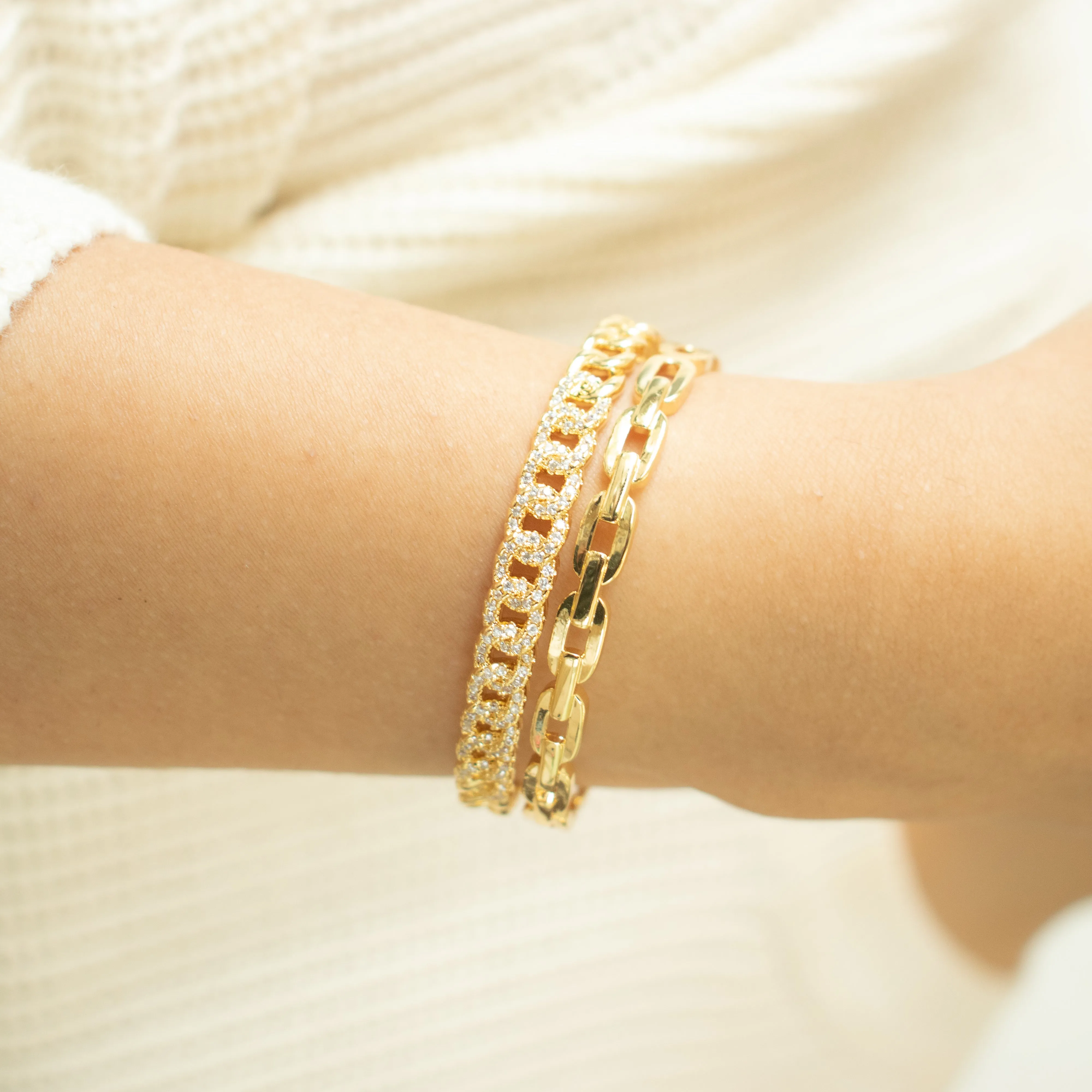 Twisted Tango Studded Link Bangle