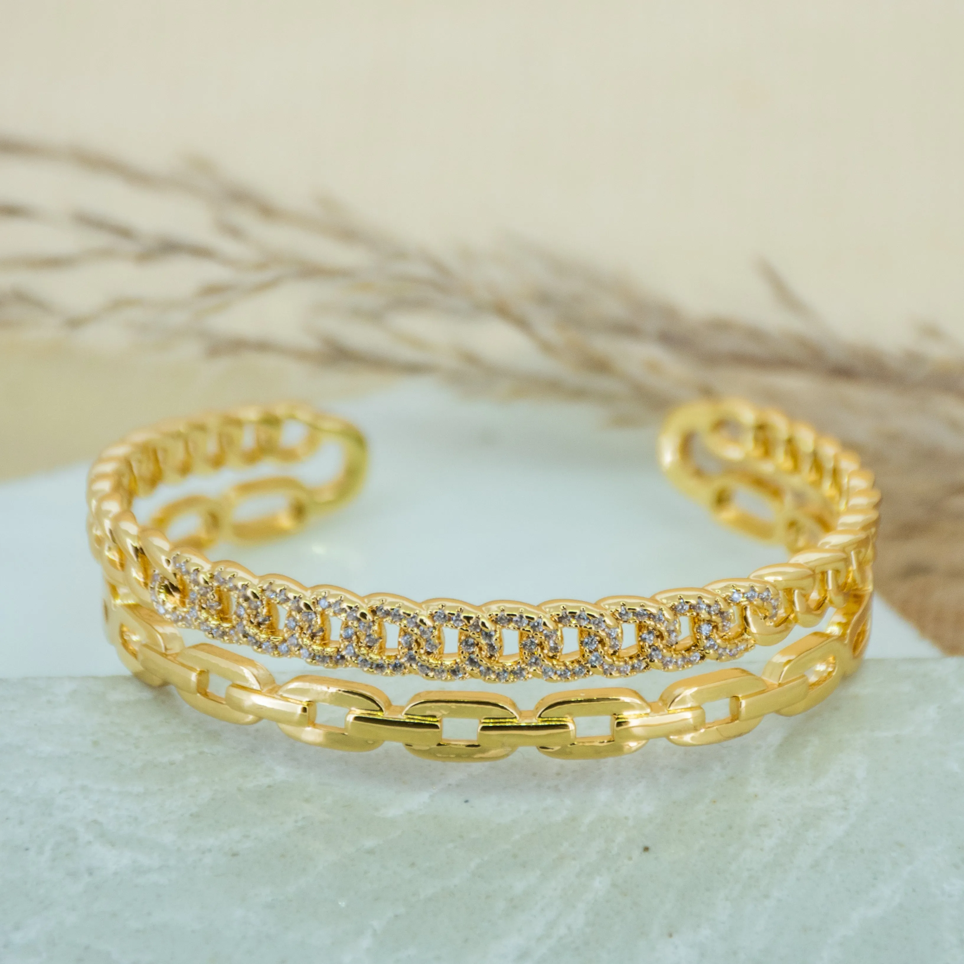 Twisted Tango Studded Link Bangle