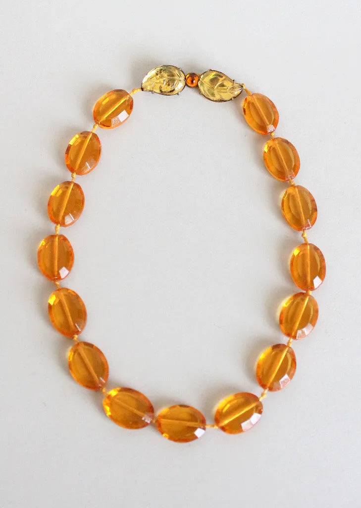 Vintage 1930s Amber Glass Necklace