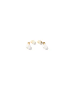 【WOMEN】EO pearl and white topaz earrings（ピアス）