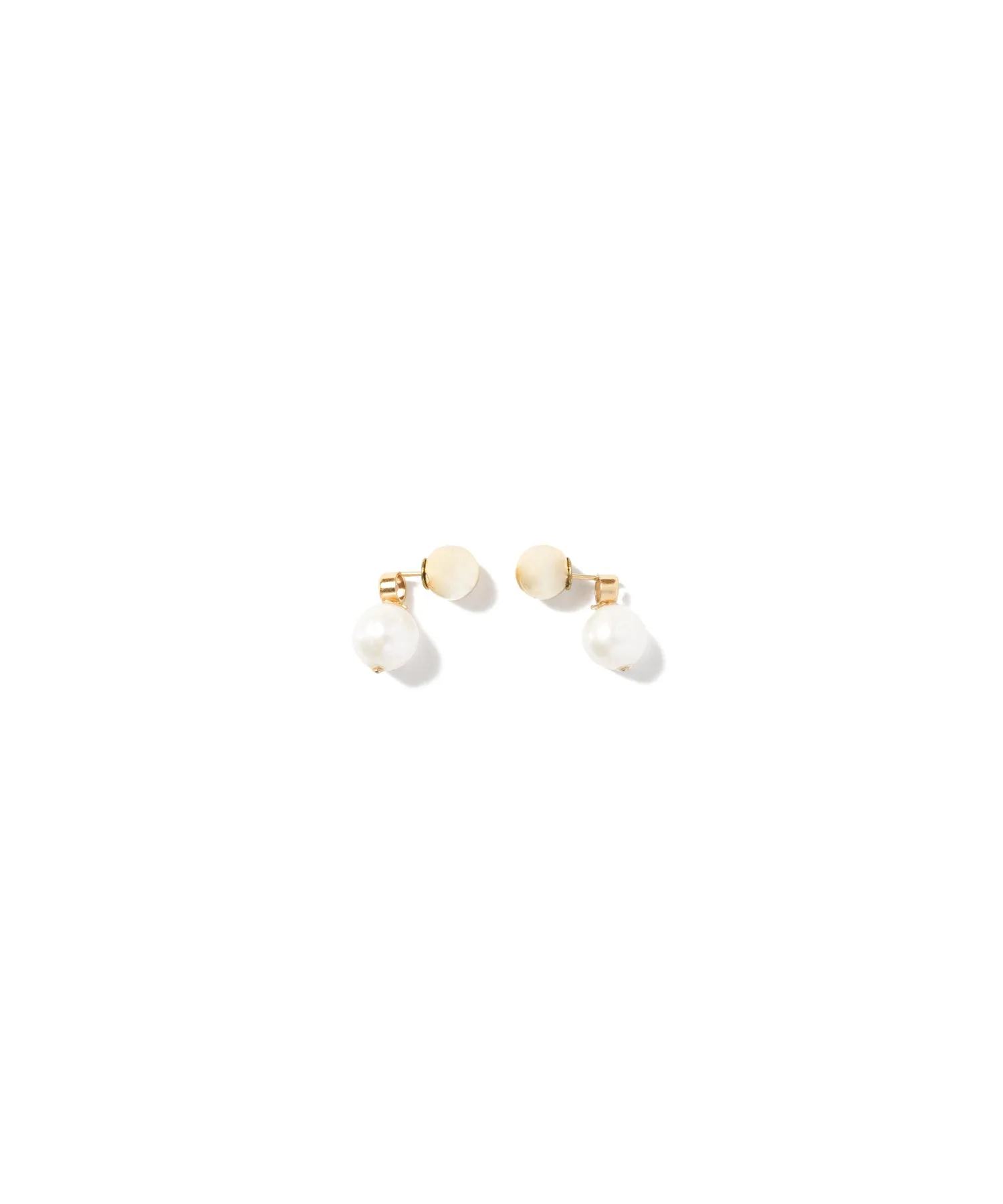 【WOMEN】EO pearl and white topaz earrings（ピアス）