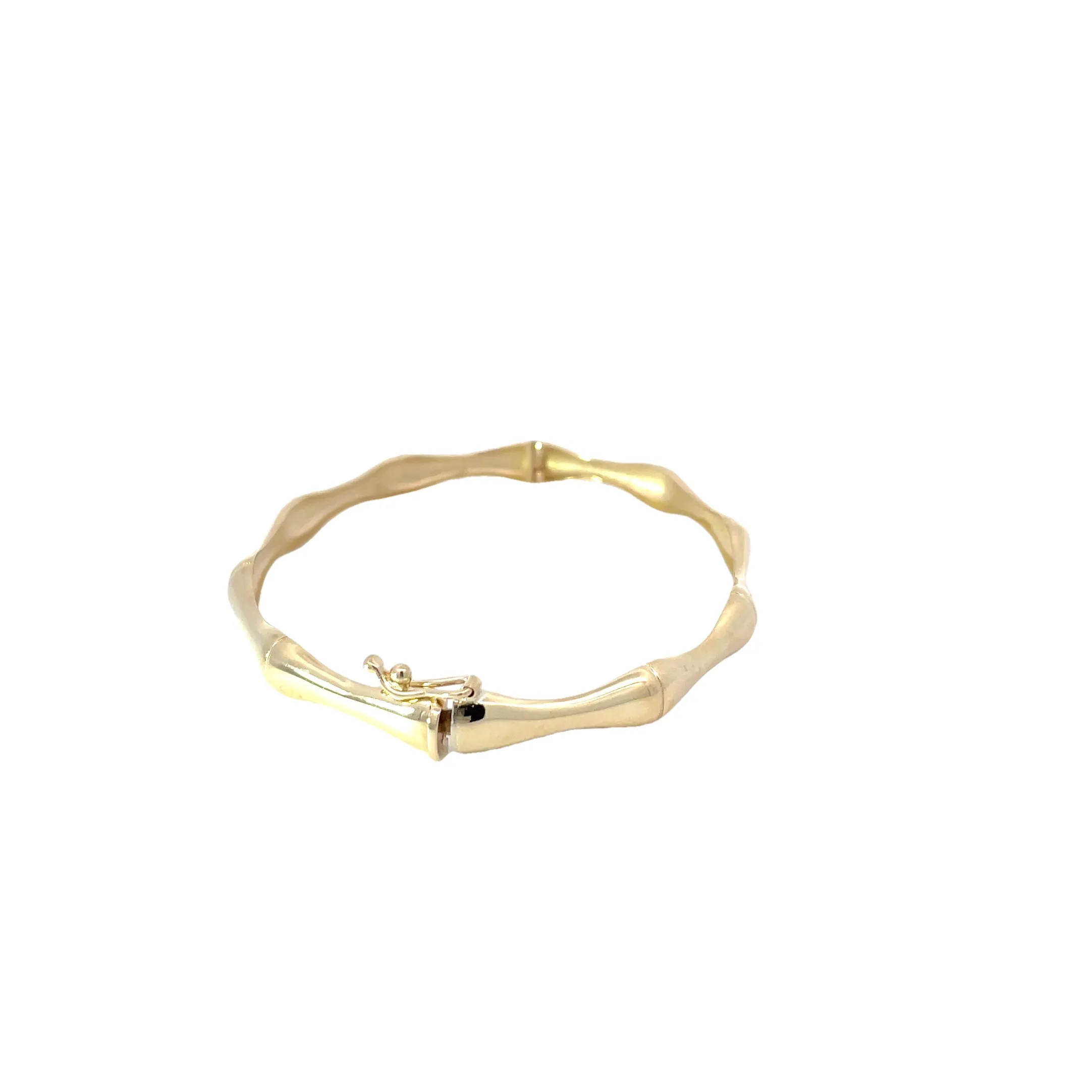 Yellow Gold Bamboo Bangle Bracelet