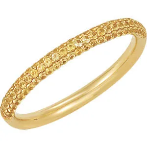 Yellow Sapphire Pave Band - Sapphire Sunshine